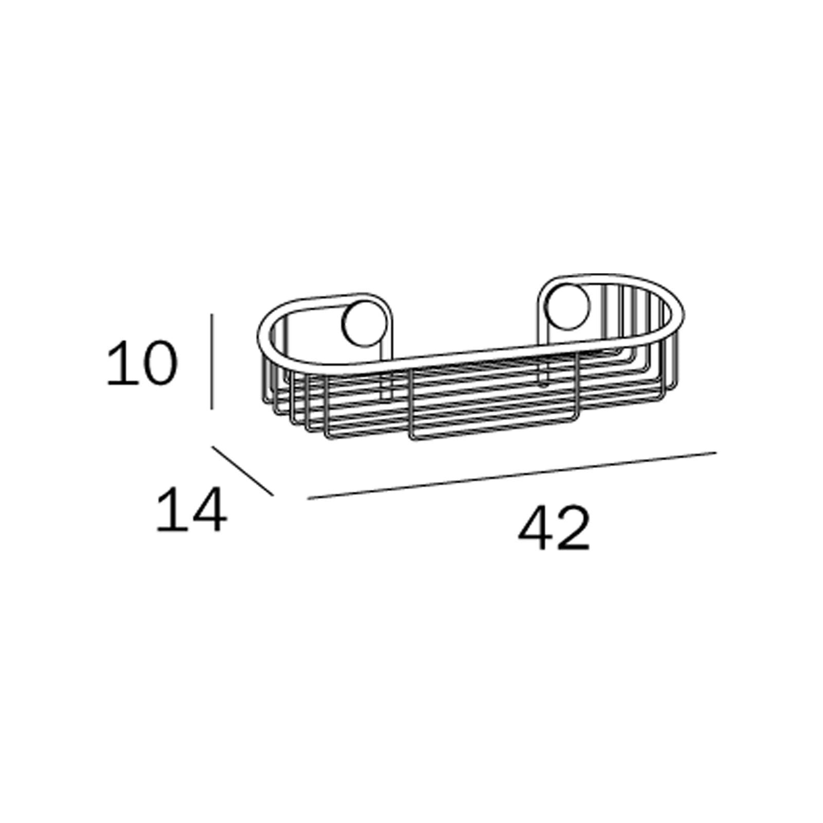 Inda - Portaoggetti doccia alto L.42 H.10 cm cromo lucido
