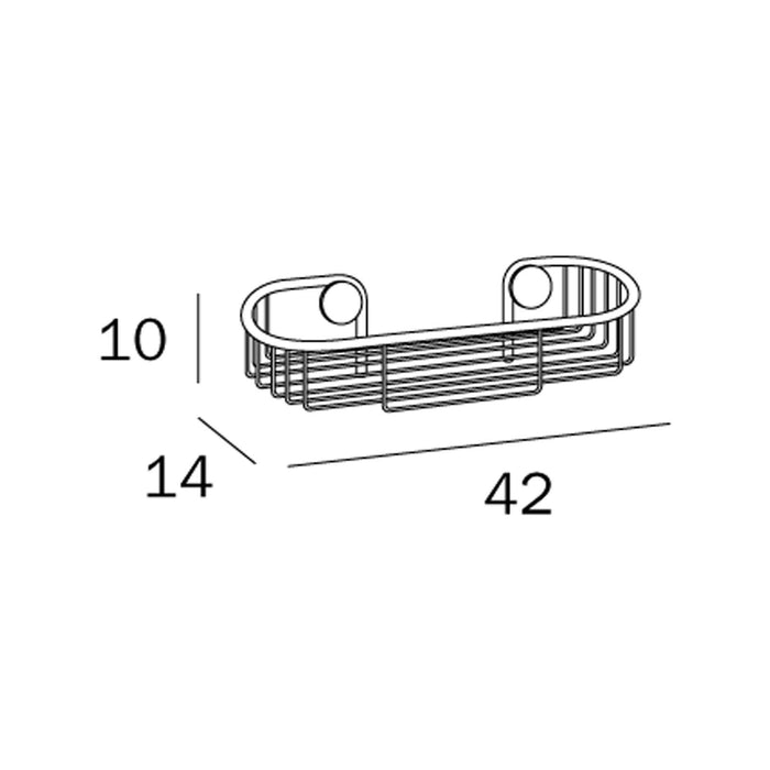 Inda - Portaoggetti doccia alto L.42 H.10 cm cromo lucido