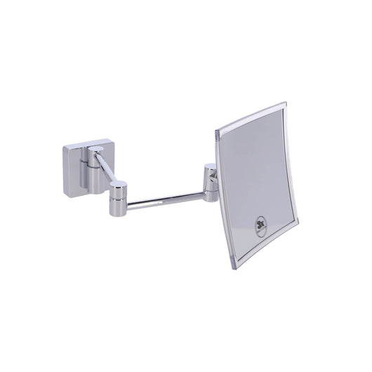 Inda - Specchio ingranditore quadro 3x a parete doppio braccio snodato cromo
