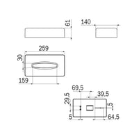Inda - Portakleenex da appoggio rettangolare nero