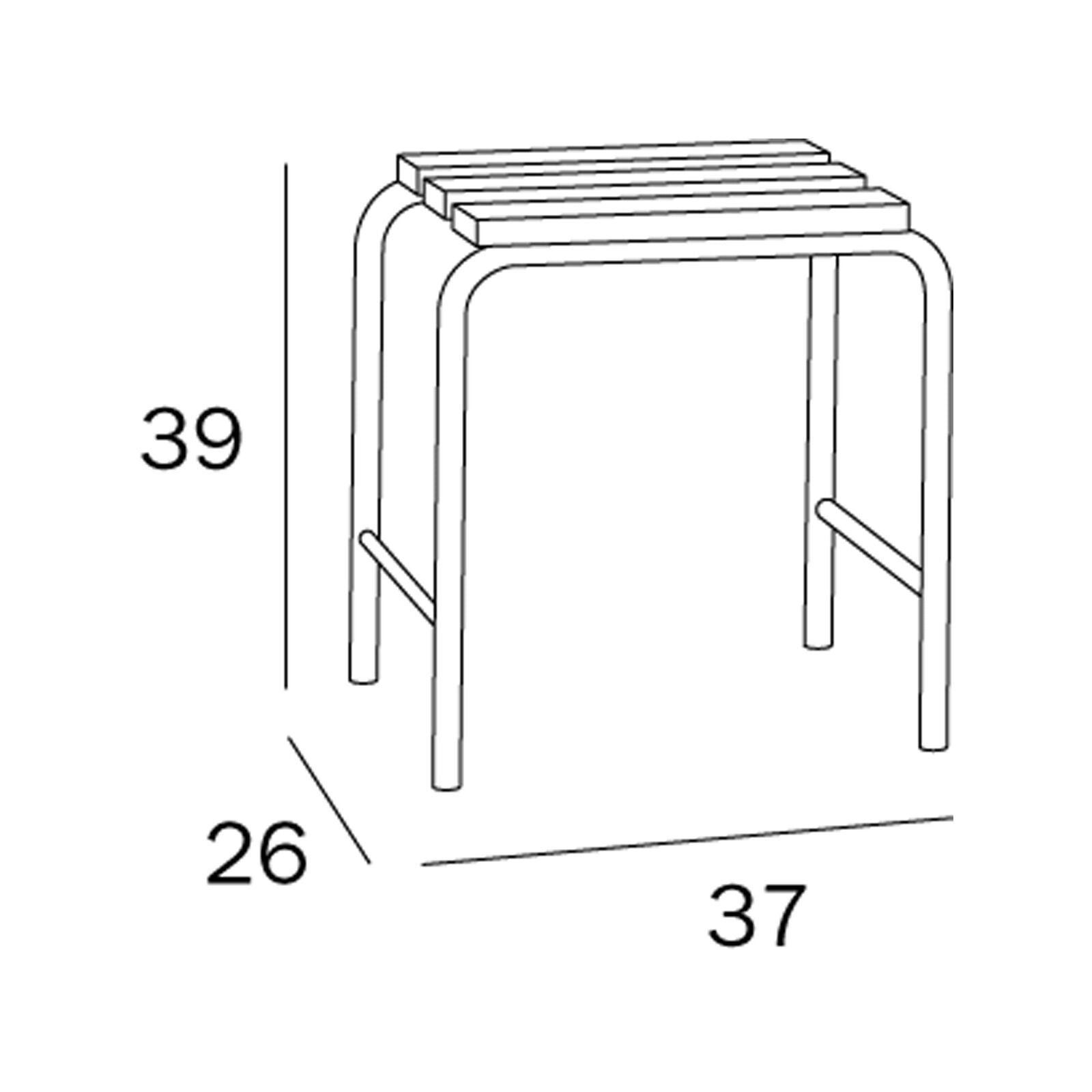 Inda - Sedile doccia in acciaio lucido / teak