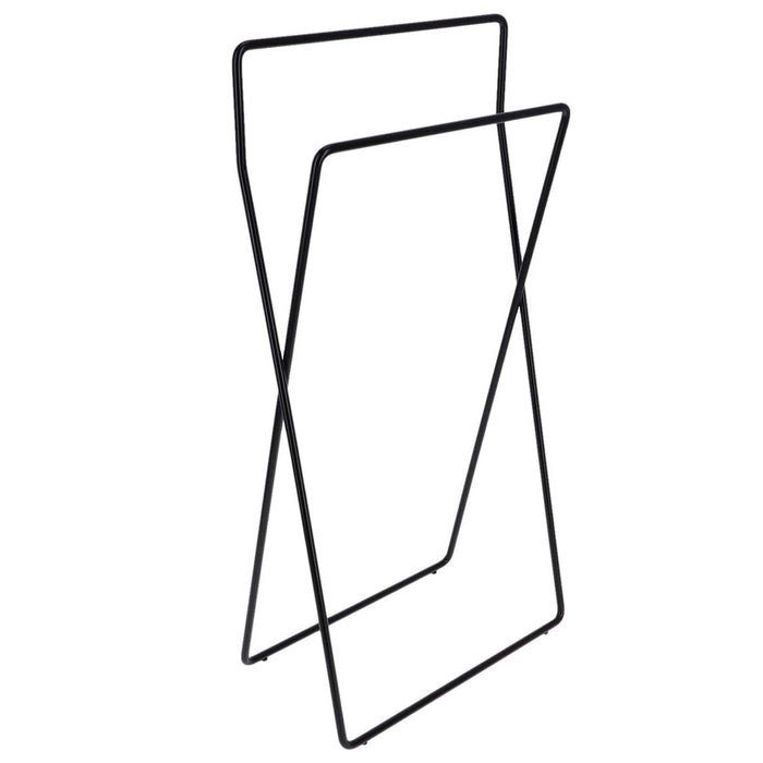 Inda - Piantana con 2 porta asciugamani in ottone nero