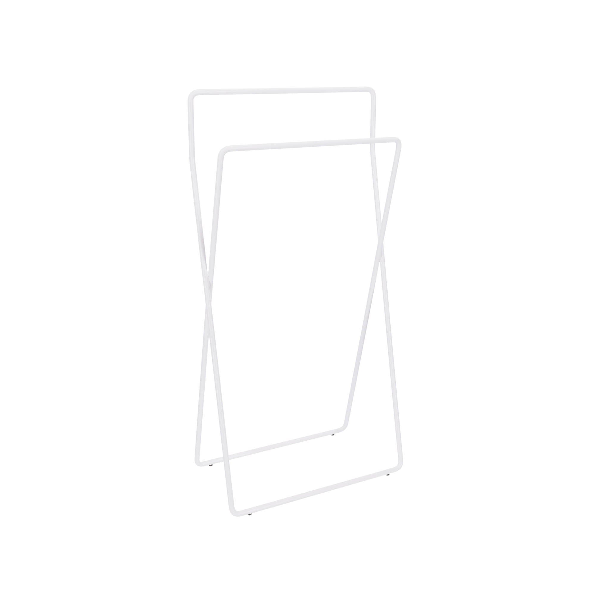 Inda - Piantana con 2 porta asciugamani in ottone bianco opaco