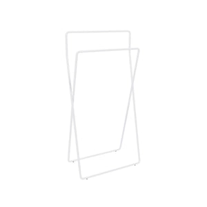 Inda - Piantana con 2 porta asciugamani in ottone bianco opaco