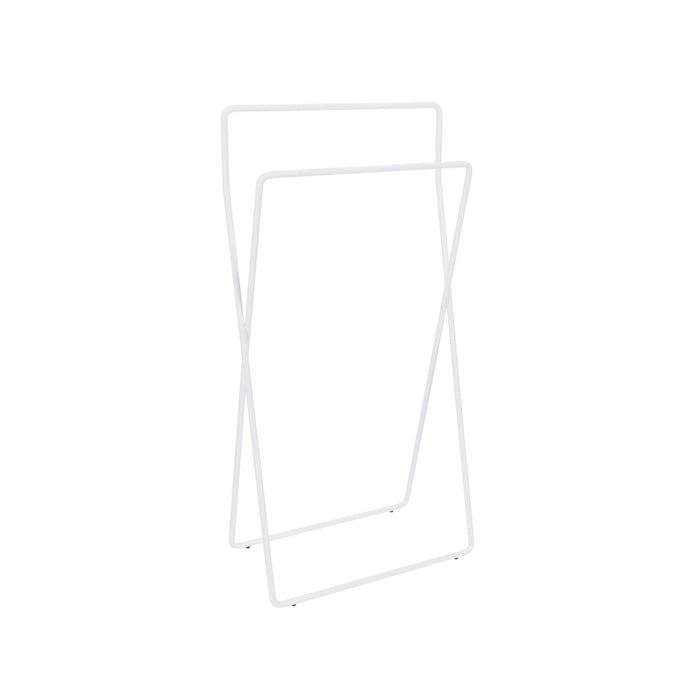 Inda - Piantana con 2 porta asciugamani in ottone bianco opaco