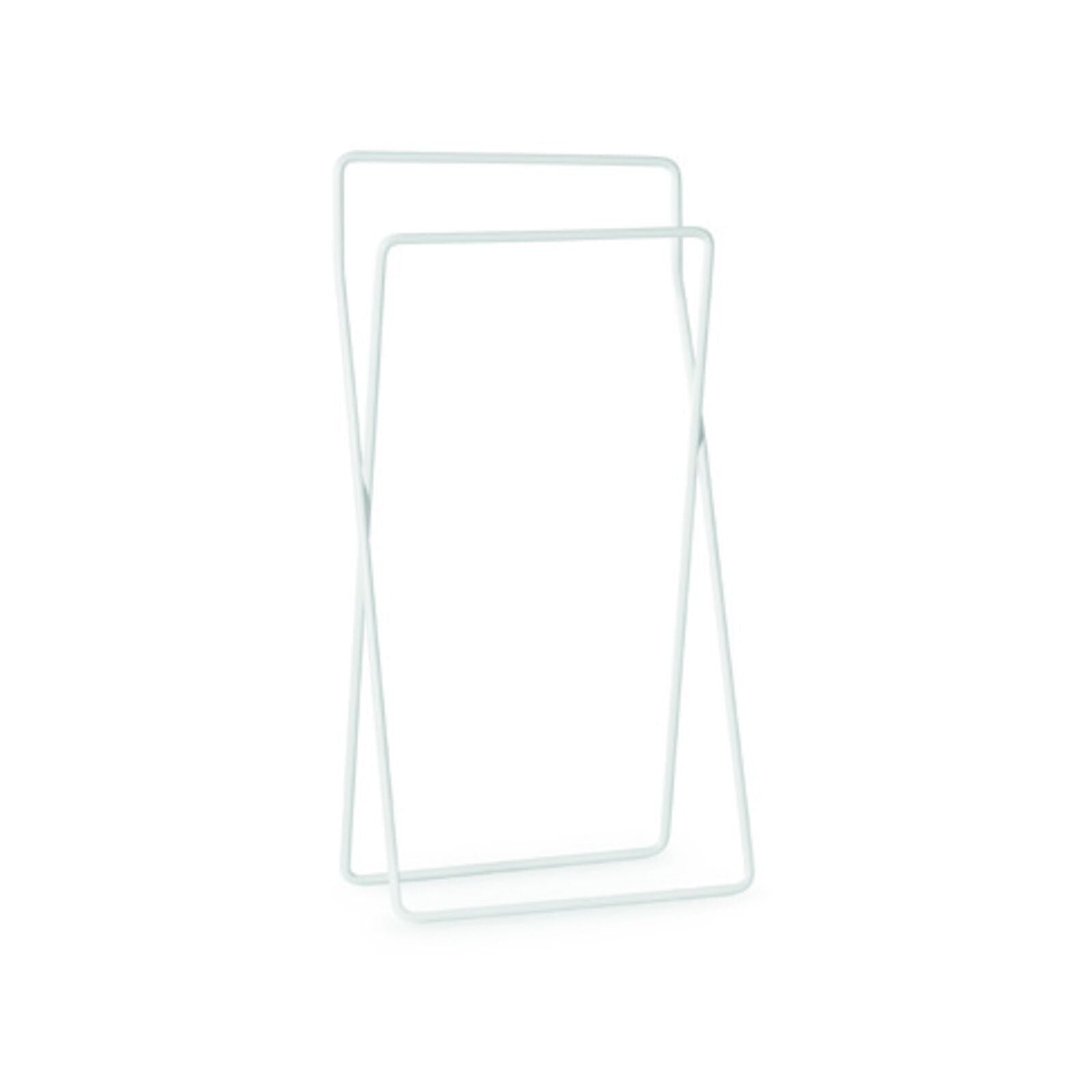 Inda - Piantana con 2 porta asciugamani in ottone bianco opaco