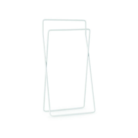 Inda - Piantana con 2 porta asciugamani in ottone bianco opaco