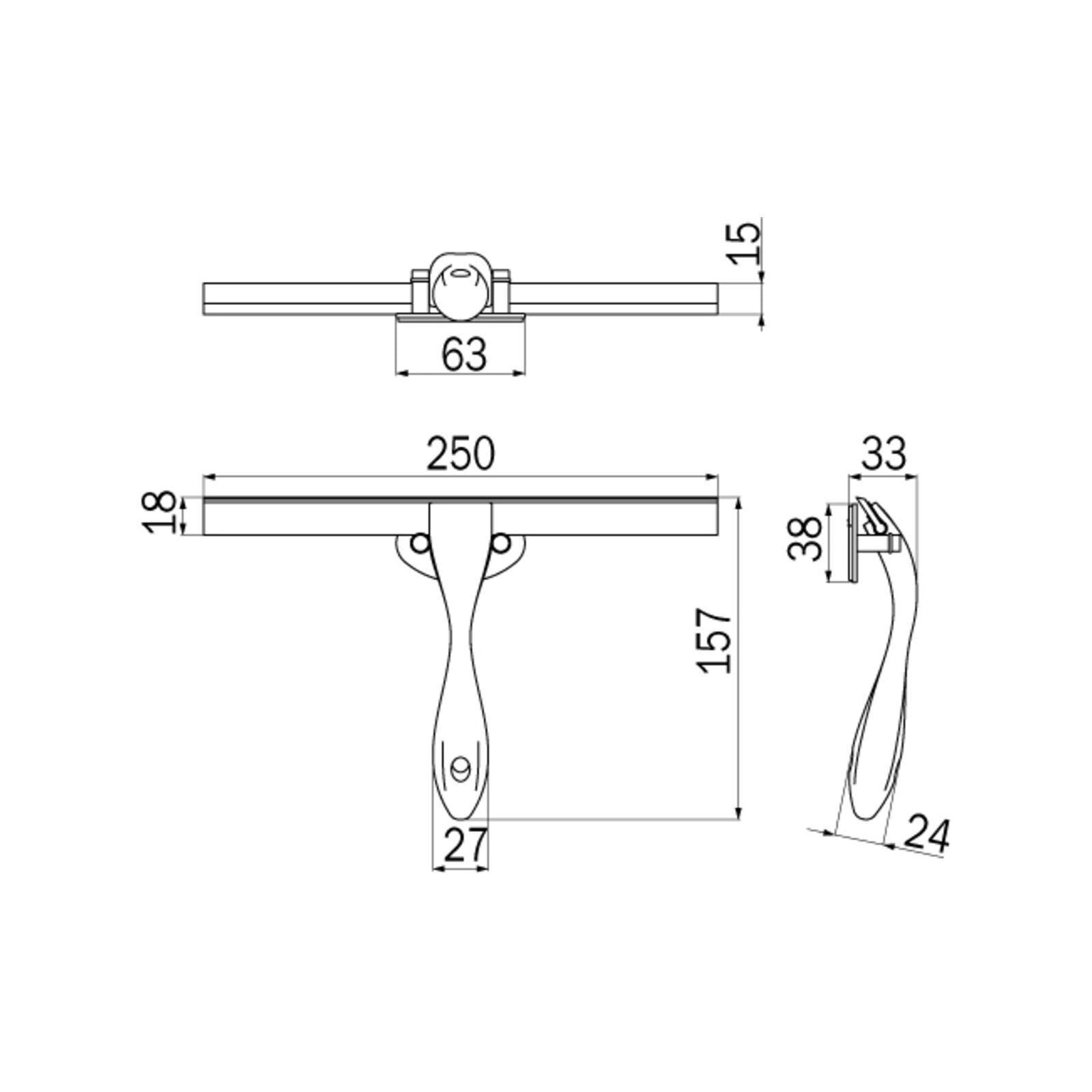 Inda - Tergivetro in acciaio lucido da parete e da vetro