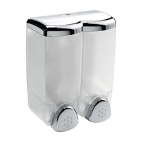 Inda - Dispenser sapone doppio a parete Hotellerie cromo lucido / trasparente