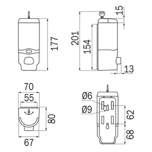 Inda - Dispenser sapone a parete Hotellerie cromo lucido / trasparente