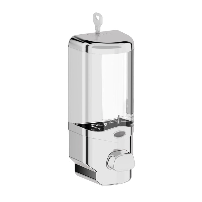 Inda - Dispenser sapone a parete Hotellerie cromo lucido / trasparente