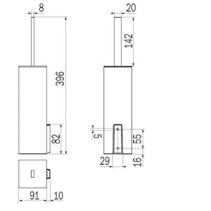 Inda - Portascopino da parete/da appoggio My Way in acciaio lucido / bianco