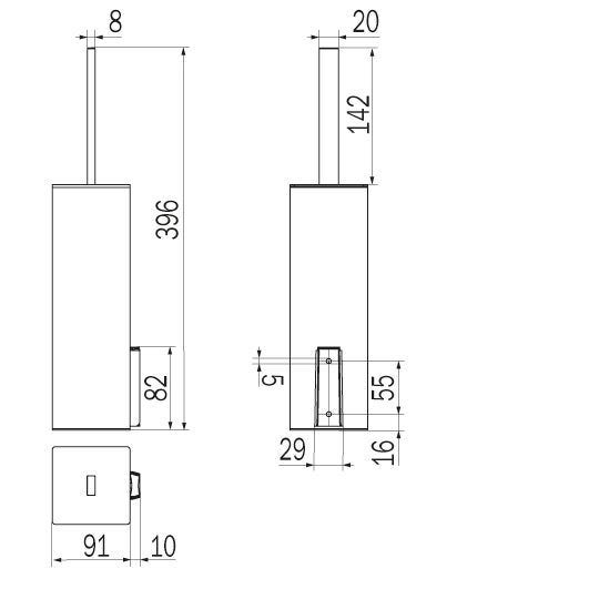 Inda - Portascopino da parete/da appoggio My Way in acciaio lucido / bianco