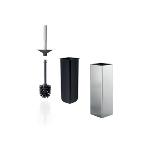 Inda - Portascopino da parete/da appoggio My Way in ottone cromato/nero