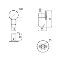 Inda - Appendiabiti doppio con gancio One bronzo