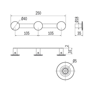 Inda - Appendiabiti triplo One bianco opaco