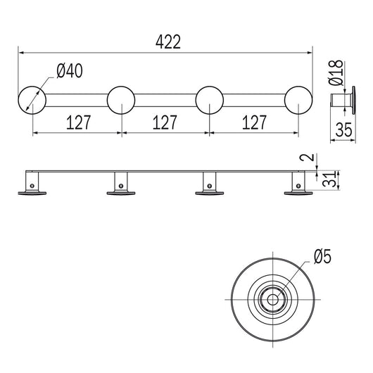 Inda - Appendiabiti quadruplo One bianco opaco