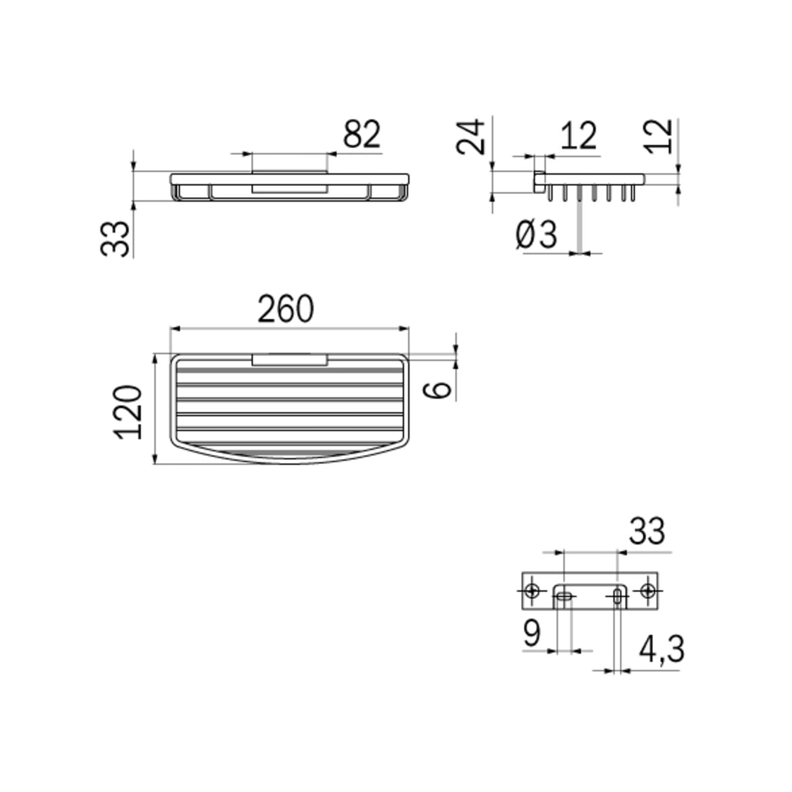 Inda - Cestino portaoggetti L.26 H.4 cm sganciabile in ottone cromato