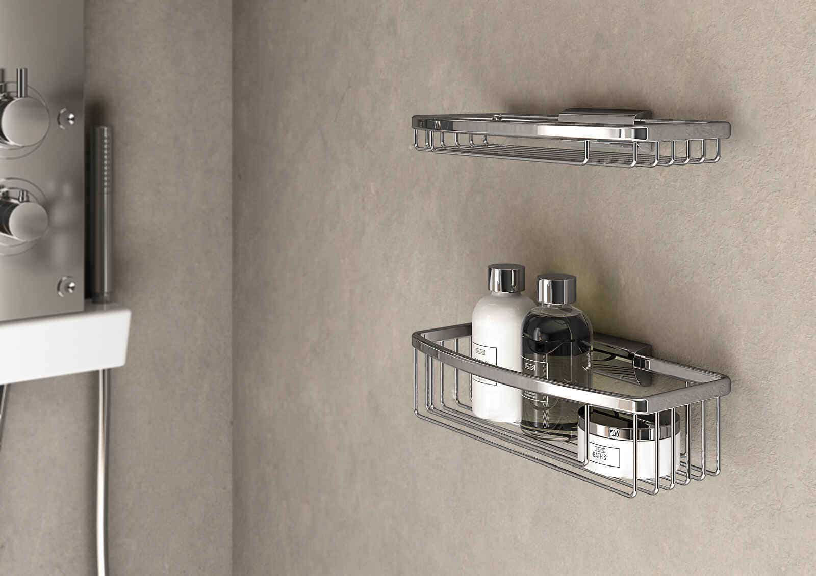 Inda - Cestino portaoggetti L.26 H.8 cm sganciabile alto in ottone cromato