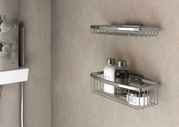 Inda - Cestino portaoggetti L.26 H.8 cm sganciabile alto in ottone cromato