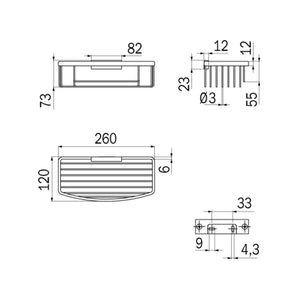 Inda - Cestino portaoggetti L.26 H.8 cm sganciabile alto in ottone cromato