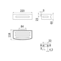 Inda - Cestino portaoggetti L.22 H.6 cm sganciabile in acciaio lucido