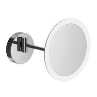 Inda - Specchio ingranditore tondo 3x a parete snodato con luce led cromo