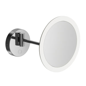 Inda - Specchio ingranditore tondo 3x a parete snodato con luce led cromo