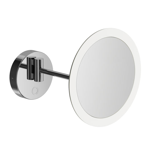 Inda - Specchio ingranditore tondo 3x a parete snodato con luce led cromo