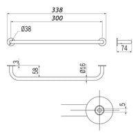 Inda - Porta asciugamani Hotellerie nichel spazzolato L.30 cm