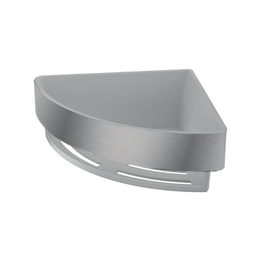 Inda - Cestino portaoggetti L.18 H.7 cm angolare estraibile in acciaio spazzolato bianco