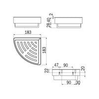 Inda - Cestino portaoggetti L.18 H.7 cm angolare estraibile in acciaio spazzolato bianco