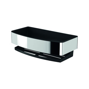 Inda - Cestino portaoggetti L.22 H.7 cm rettangolare estraibile acciaio nero