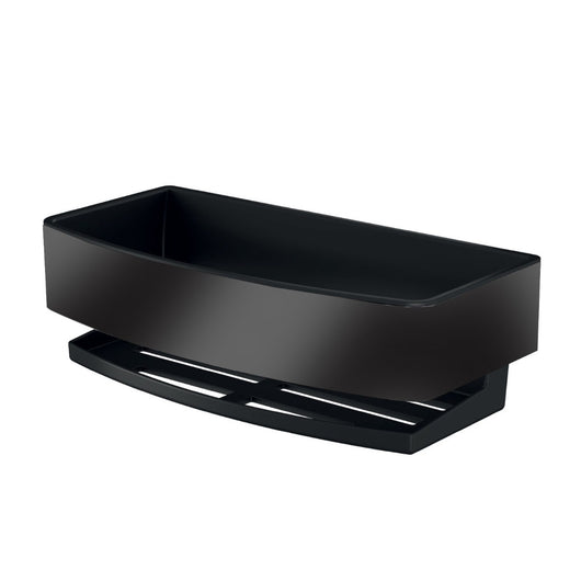 Inda - Cestino portaoggetti L.22 H.7 cm angolare in acciaio verniciato nero