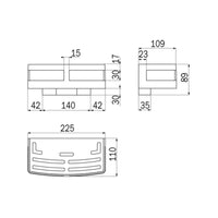Inda - Cestino portaoggetti L.22,5 H.9 cm cromo lucido