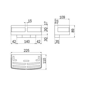 Inda - Cestino portaoggetti L.22,5 H.9 cm cromo lucido