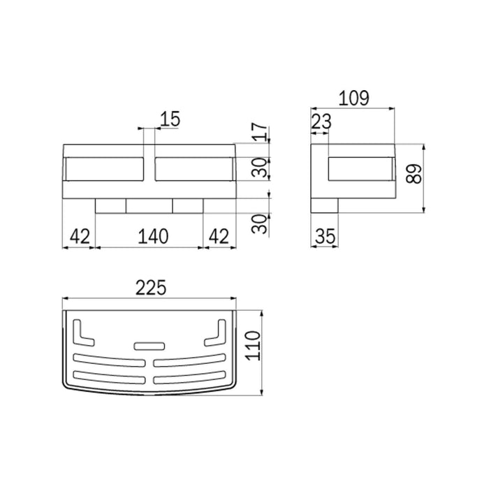 Inda - Cestino portaoggetti L.22,5 H.9 cm cromo lucido