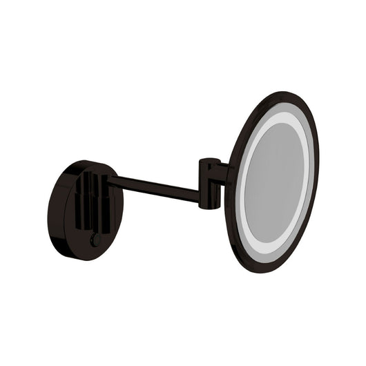 Inda - Specchio ingranditore 3x tondo con luce LED a parete, My Mirror nero