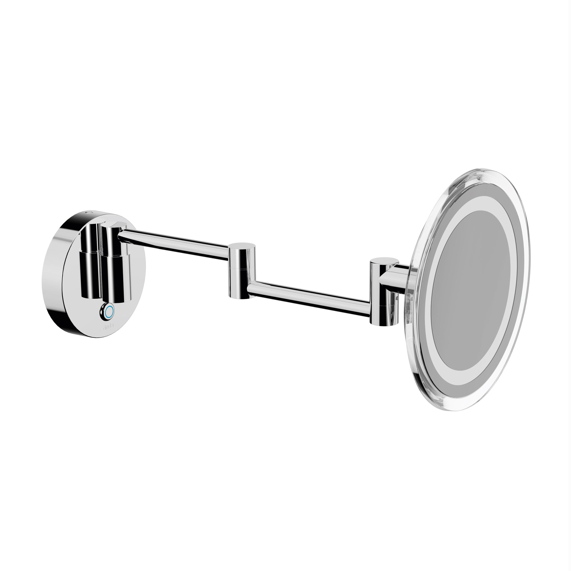 Inda - Specchio ingranditore tondo 3x a parete snodato con luce dimmerabile