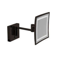 Inda - Specchio ingranditore My mirror 3x quadrato con luce LED a parete nero