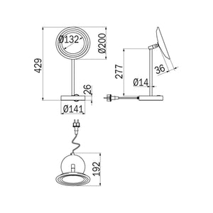 Inda - Specchio ingranditore 3x tondo con luce LED da appoggio, My Mirror