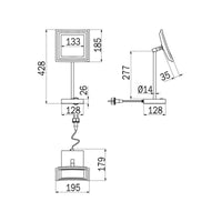 Inda - Specchio ingranditore 3x quadrato con luce LED da appoggio My Mirror