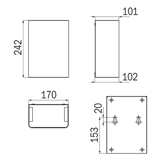 Inda - Pattumiera a muro 4 Lt in acciaio lucido