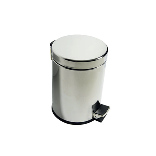 Inda - Pattumiera con coperchio e pedale 3 lt in acciaio lucido