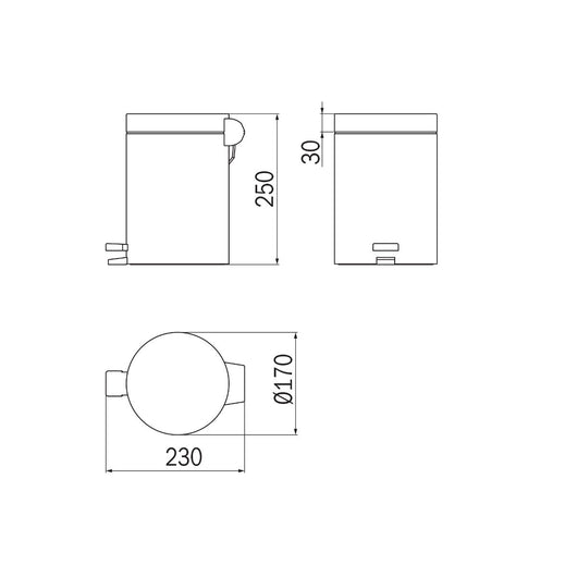 Inda - Pattumiera con coperchio e pedale 3 lt in acciaio lucido