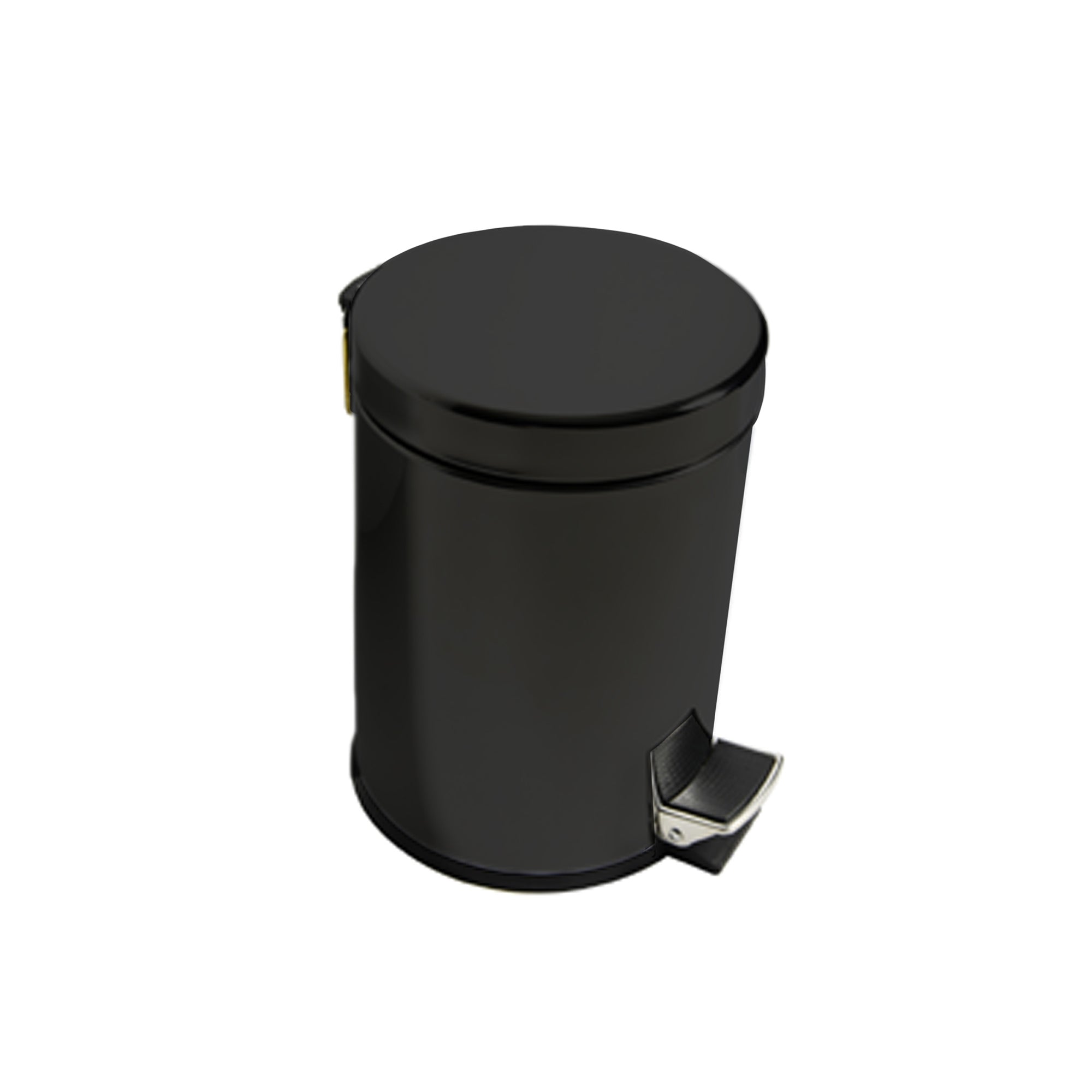 Inda - Pattumiera con coperchio, pedale e base antiscivolo 3 lt nero