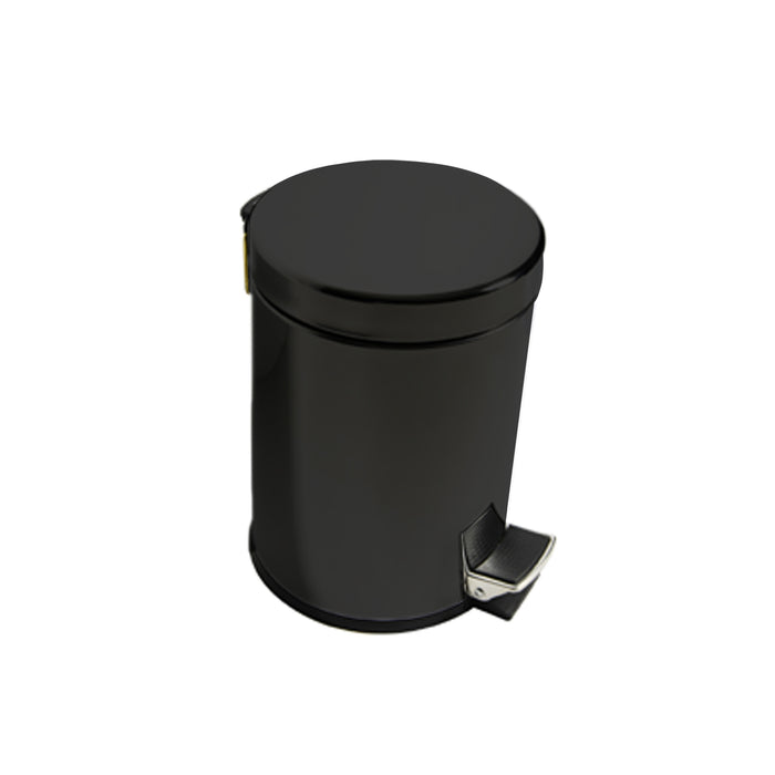 Inda - Pattumiera con coperchio, pedale e base antiscivolo 3 lt nero