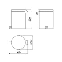 Inda - Pattumiera con coperchio, pedale, soft closing in acciaio lucido 5 lt