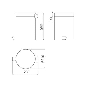Inda - Pattumiera con coperchio, pedale, soft closing in acciaio lucido 5 lt