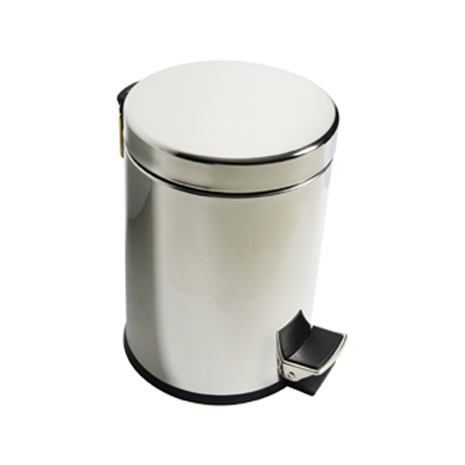 Inda - Pattumiera con coperchio, pedale, soft closing in acciaio lucido 5 lt